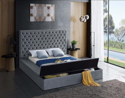 Meridian Furniture - Bliss Grey Velvet King Bed - BlissGrey-K veiw 4