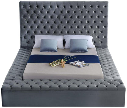 Meridian Furniture - Bliss Grey Velvet King Bed - BlissGrey-K veiw 5