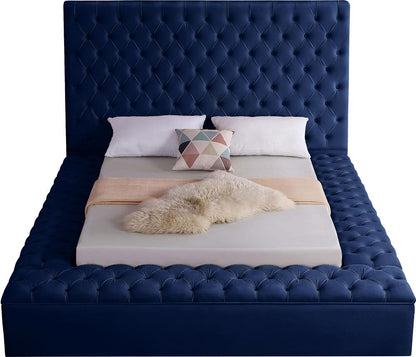 Meridian Furniture - Bliss Navy Velvet Full Bed - BlissNavy-F veiw 5
