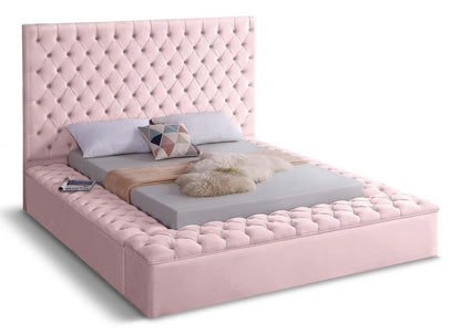 Meridian Furniture - Bliss Pink Velvet King Bed - BlissPink-K veiw 1