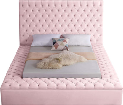 Meridian Furniture - Bliss Pink Velvet King Bed - BlissPink-K veiw 5