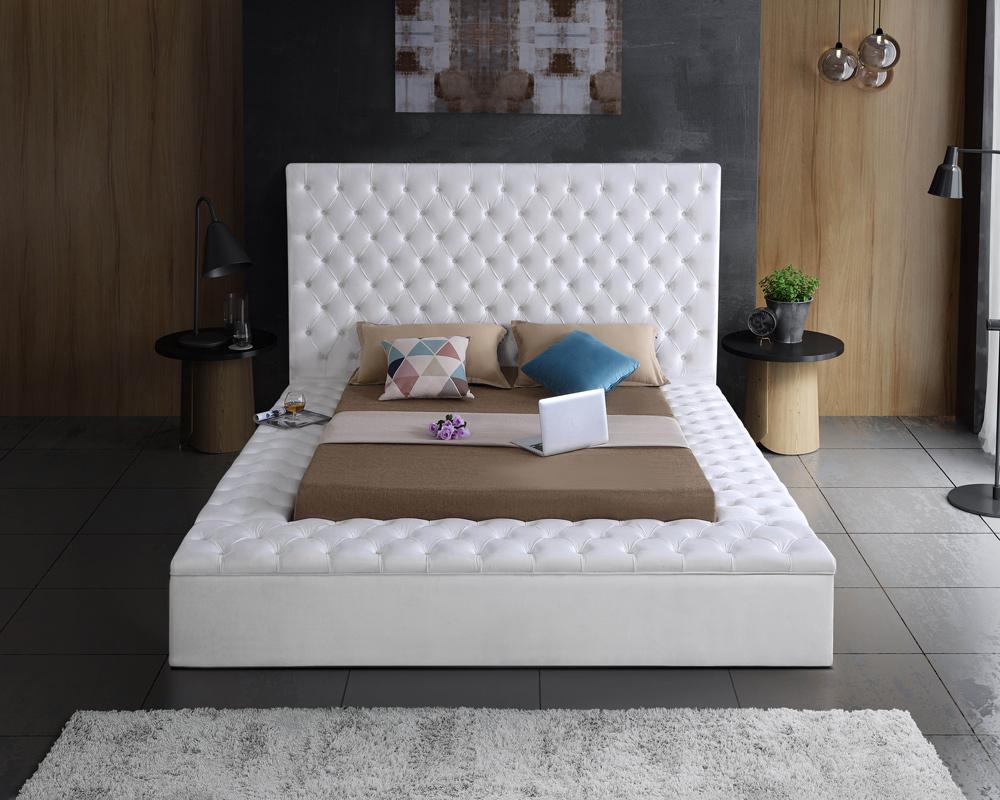 Meridian Furniture - Bliss White Velvet King Bed - BlissWhite-K veiw 6