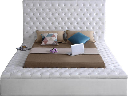 Meridian Furniture - Bliss White Velvet Queen Bed - BlissWhite-Q veiw 5