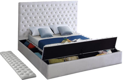 Meridian Furniture - Bliss White Velvet Queen Bed - BlissWhite-Q veiw 7