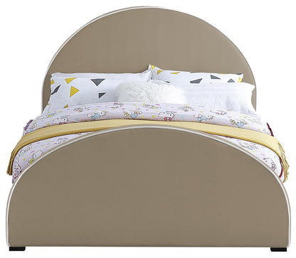 Meridian Furniture - Brody Beige Velvet Queen Bed - BrodyBeige-Q veiw 3