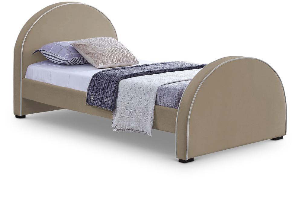 Meridian Furniture - Brody Beige Velvet Twin Bed - BrodyBeige-T veiw 1