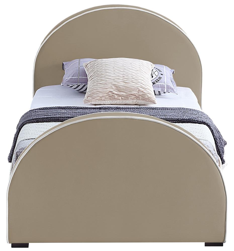 Meridian Furniture - Brody Beige Velvet Twin Bed - BrodyBeige-T veiw 3
