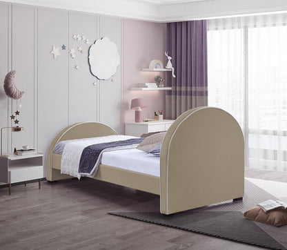 Meridian Furniture - Brody Beige Velvet Twin Bed - BrodyBeige-T veiw 6