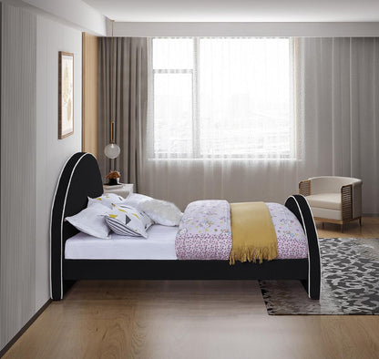 Meridian Furniture - Brody Black Velvet Full Bed - BrodyBlack-F veiw 5