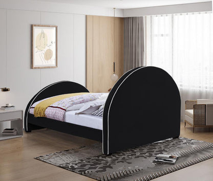 Meridian Furniture - Brody Black Velvet Full Bed - BrodyBlack-F veiw 6