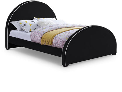 Meridian Furniture - Brody Black Velvet Queen Bed - BrodyBlack-Q veiw 1