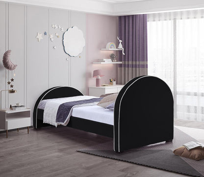 Meridian Furniture - Brody Black Velvet Twin Bed - BrodyBlack-T veiw 6