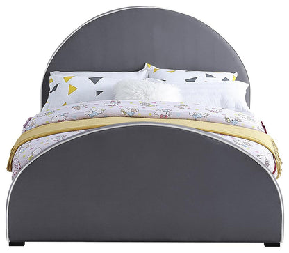 Meridian Furniture - Brody Grey Velvet Full Bed - BrodyGrey-F veiw 3