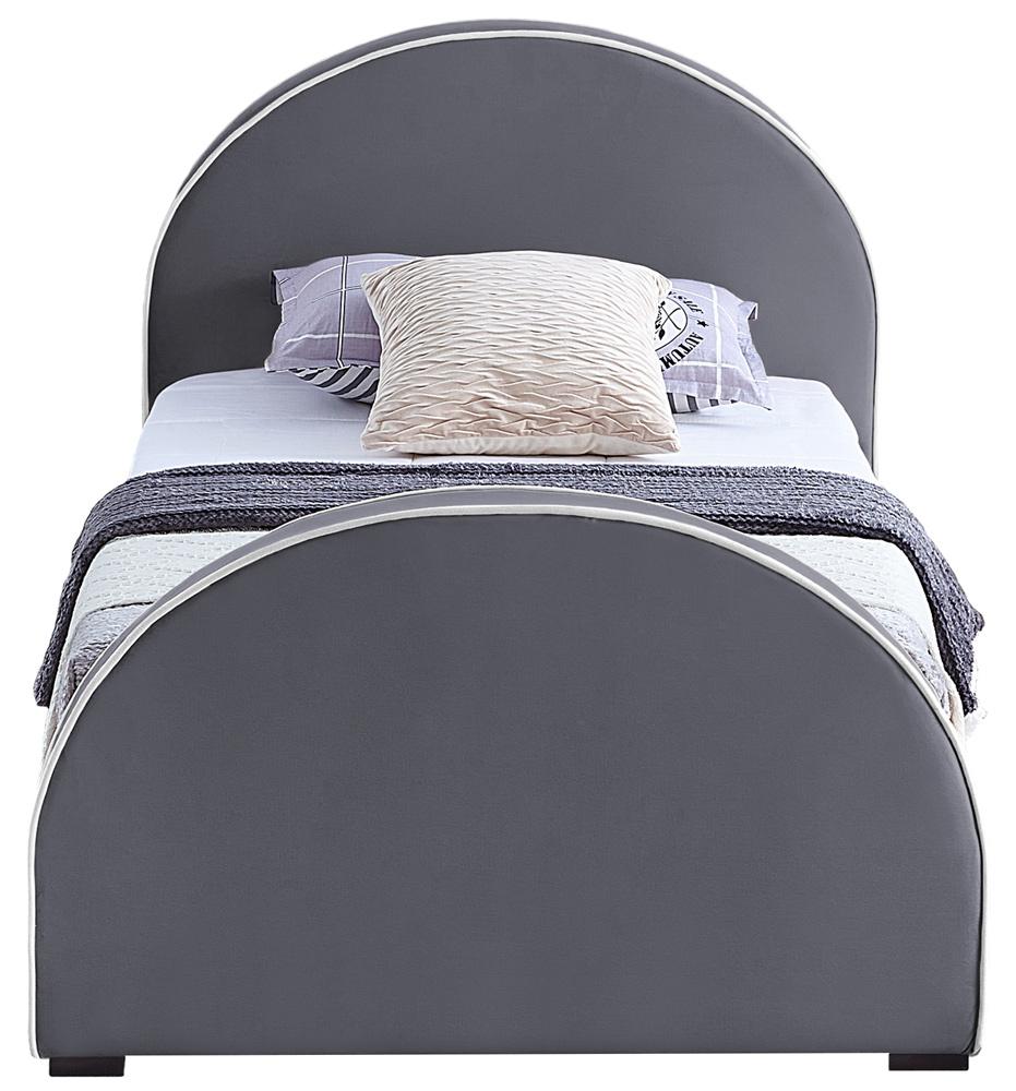 Meridian Furniture - Brody Grey Velvet Twin Bed - BrodyGrey-T veiw 3