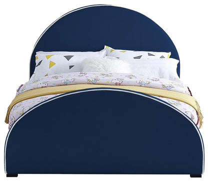 Meridian Furniture - Brody Navy Velvet Full Bed - BrodyNavy-F veiw 3