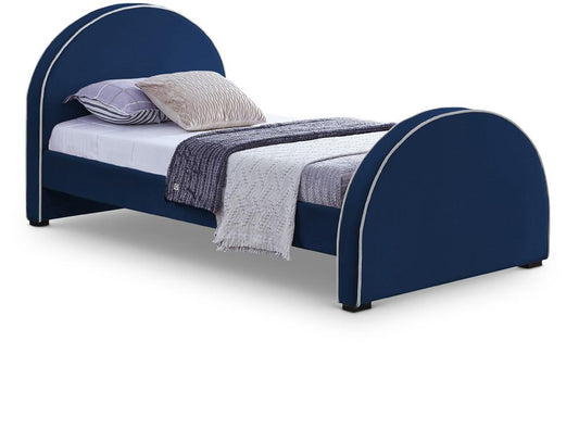 Meridian Furniture - Brody Navy Velvet Twin Bed - BrodyNavy-T veiw 1