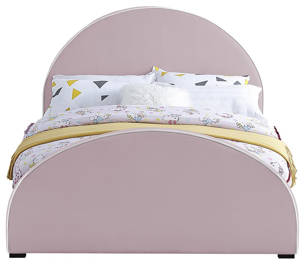 Meridian Furniture - Brody Pink Velvet Full Bed - BrodyPink-F veiw 3