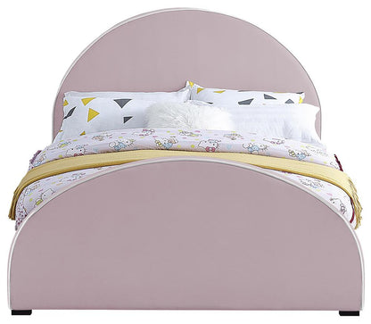 Meridian Furniture - Brody Pink Velvet Full Bed - BrodyPink-F veiw 3
