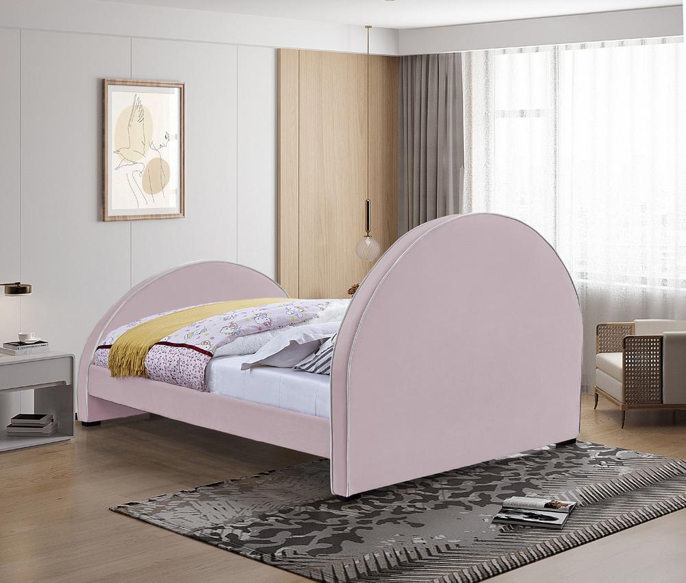 Meridian Furniture - Brody Pink Velvet Full Bed - BrodyPink-F veiw 6