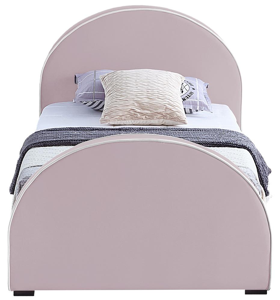 Meridian Furniture - Brody Pink Velvet Twin Bed - BrodyPink-T veiw 3