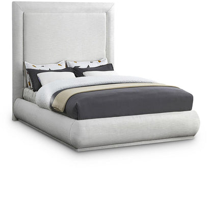 Meridian Furniture - Brooke Cream Linen Textured Fabric King Bed - BrookeCream-K veiw 1