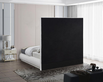 Meridian Furniture - Brooke Cream Linen Textured Fabric King Bed - BrookeCream-K veiw 6