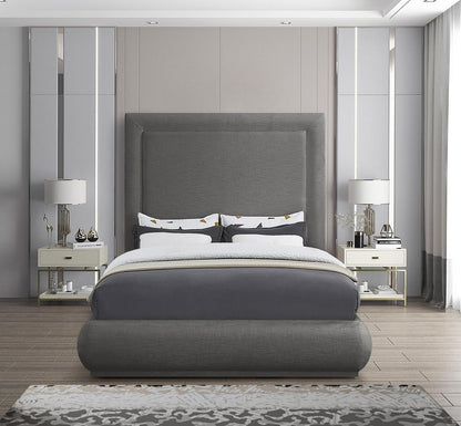 Meridian Furniture - Brooke Grey Linen Textured Fabric King Bed - BrookeGrey-K veiw 4
