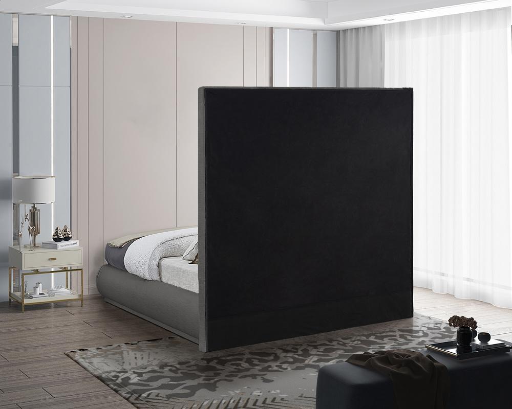 Meridian Furniture - Brooke Grey Linen Textured Fabric King Bed - BrookeGrey-K veiw 6