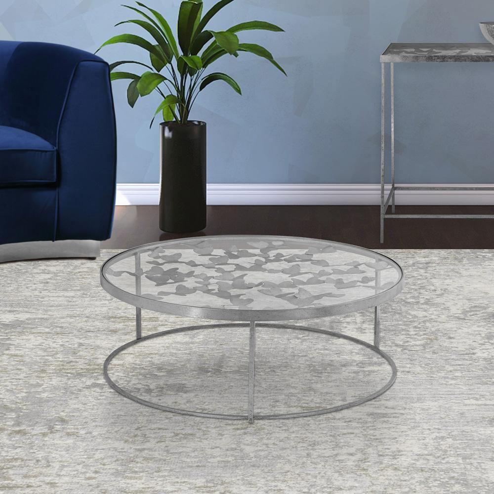 Meridian Furniture - Butterfly Silver Coffee Table - 471-C veiw 5