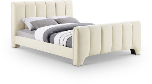 Meridian Furniture - Camila Beige Chenille Fabric King Bed - CamilaBeige-K veiw 1