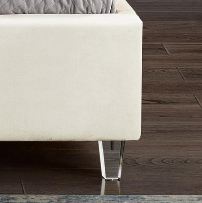 Meridian Furniture - Candace Cream Velvet King Bed - CandaceCream-K veiw 6