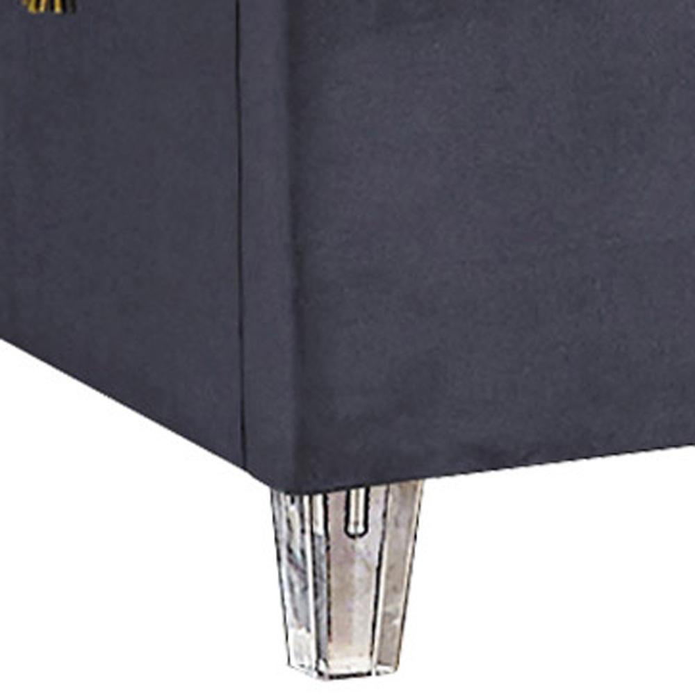 Meridian Furniture - Candace Grey Velvet Full Bed - CandaceGrey-F veiw 3