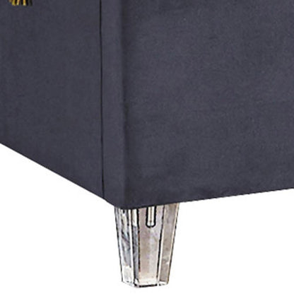 Meridian Furniture - Candace Grey Velvet King Bed - CandaceGrey-K veiw 3