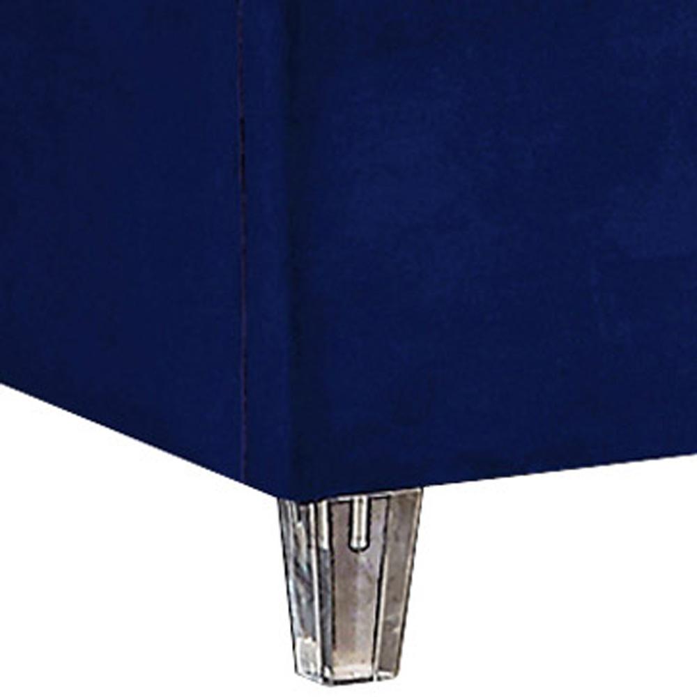 Meridian Furniture - Candace Navy Velvet Queen Bed - CandaceNavy-Q veiw 3