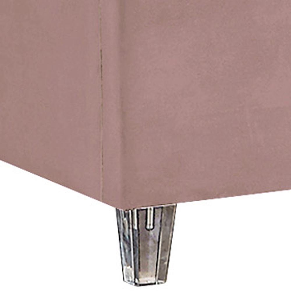 Meridian Furniture - Candace Pink Velvet Full Bed - CandacePink-F veiw 3
