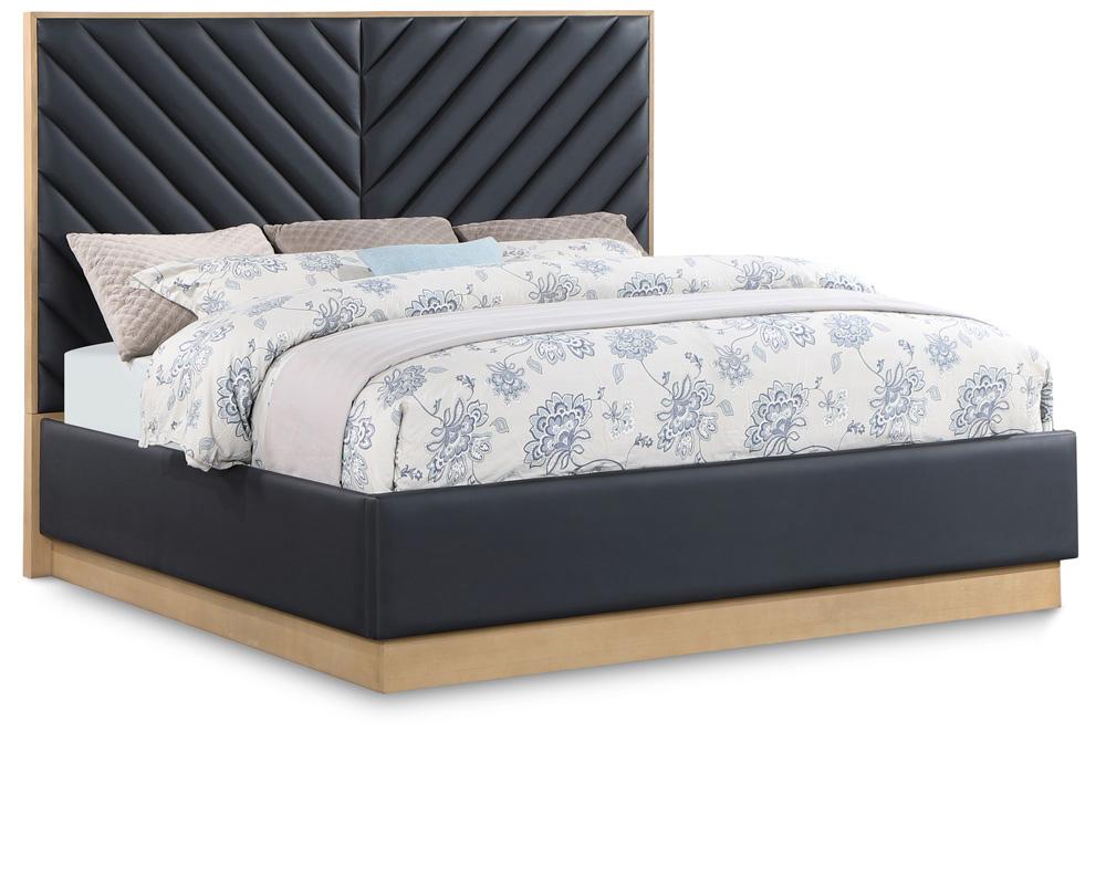 Meridian Furniture - Casa Black Vegan Leather Queen Bed - CasaBlack-Q veiw 1