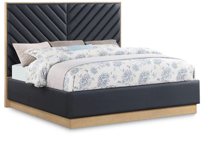 Meridian Furniture - Casa Black Vegan Leather Queen Bed - CasaBlack-Q veiw 1