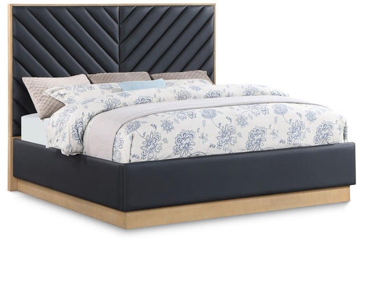 Meridian Furniture - Casa Black Vegan Leather Queen Bed - CasaBlack-Q veiw 1