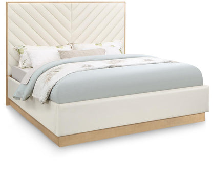 Meridian Furniture - Casa Cream Vegan Leather King Bed - CasaCream-K veiw 1