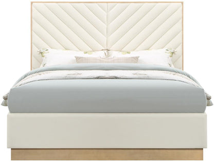 Meridian Furniture - Casa Cream Vegan Leather King Bed - CasaCream-K veiw 3