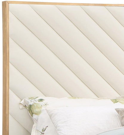 Meridian Furniture - Casa Cream Vegan Leather Queen Bed - CasaCream-Q veiw 7