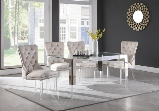 Meridian Furniture - Casper Rich Chrome Dining Table - 717-T veiw 2