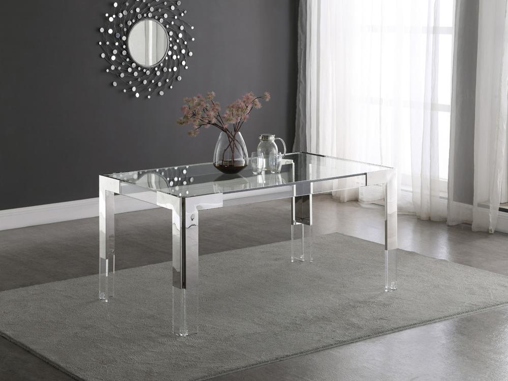 Meridian Furniture - Casper Rich Chrome Dining Table - 717-T veiw 6
