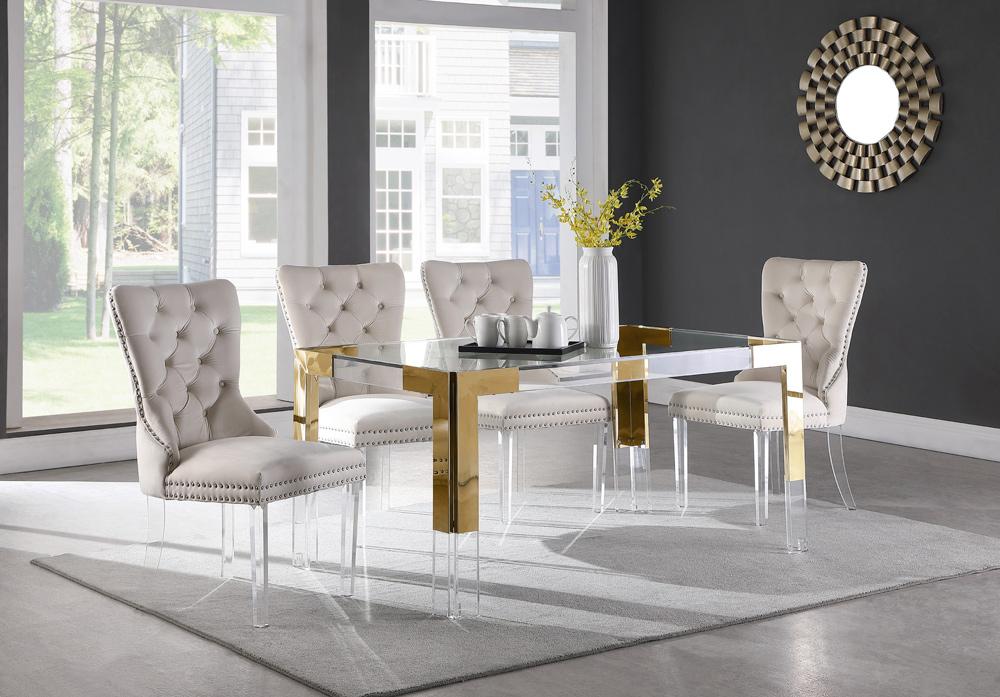 Meridian Furniture - Casper Rich Gold Dining Table - 715-T veiw 2