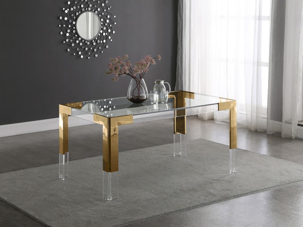 Meridian Furniture - Casper Rich Gold Dining Table - 715-T veiw 6