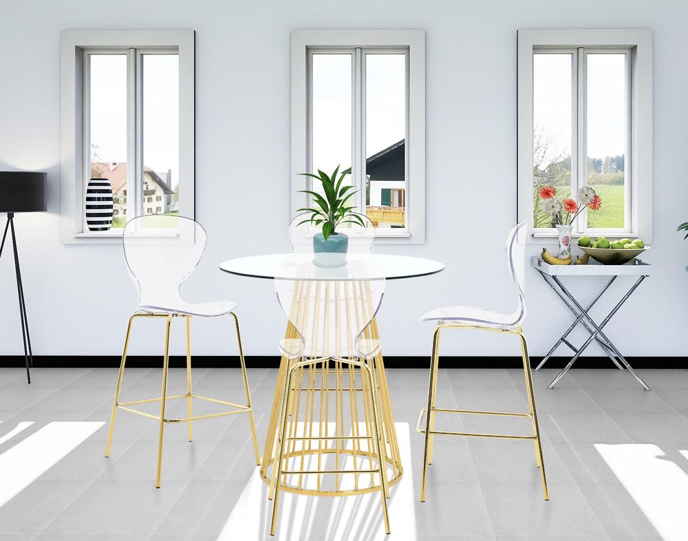 Meridian Furniture - Clarion Gold Metal Stool (Set of 2) - 767-C veiw 6