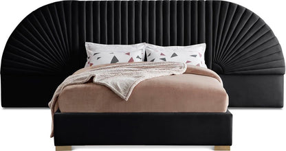 Meridian Furniture - Cleo Black Velvet King Bed - CleoBlack-K veiw 1