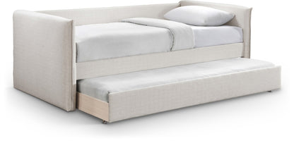 Meridian Furniture - Colton Cream Linen Textured Fabric Twin Daybed - ColtonCream-T veiw 1