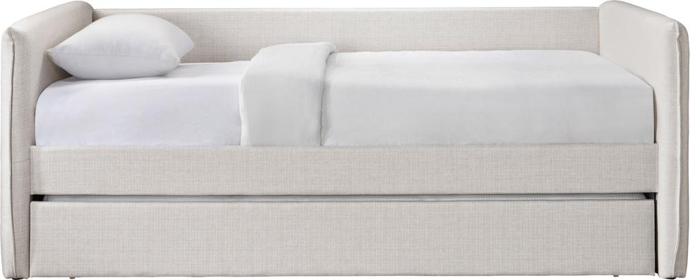 Meridian Furniture - Colton Cream Linen Textured Fabric Twin Daybed - ColtonCream-T veiw 3