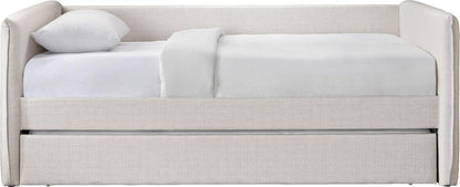 Meridian Furniture - Colton Cream Linen Textured Fabric Twin Daybed - ColtonCream-T veiw 3